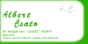 albert csato business card